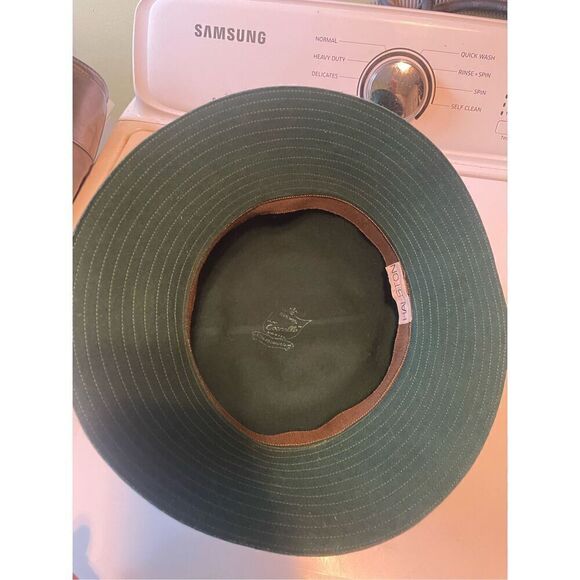 Halston Excello Green Wool Fedora Hat - Picture 4 of 6